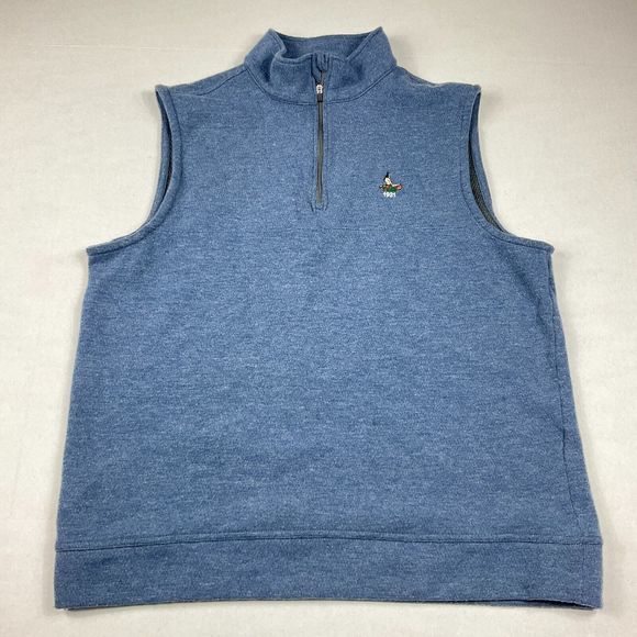 Dunning Other - Dunning Mens Wool Blend Golf Vest Blue Sleeveless Outer Layer Zip Jacket LARGE